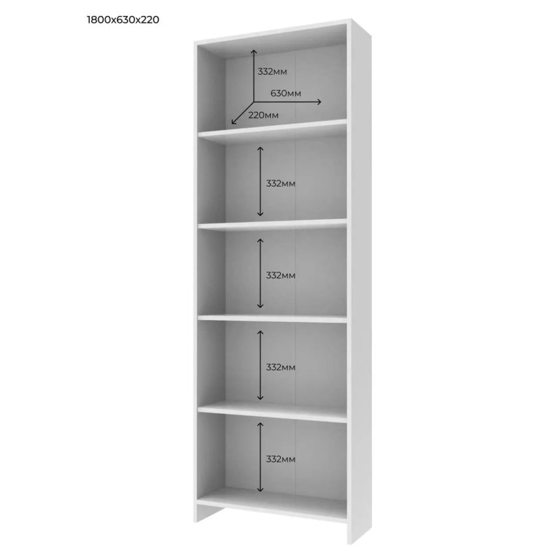 Етажерка Doros 5-ти рівнева Білий 63х22х180 (40515974)
