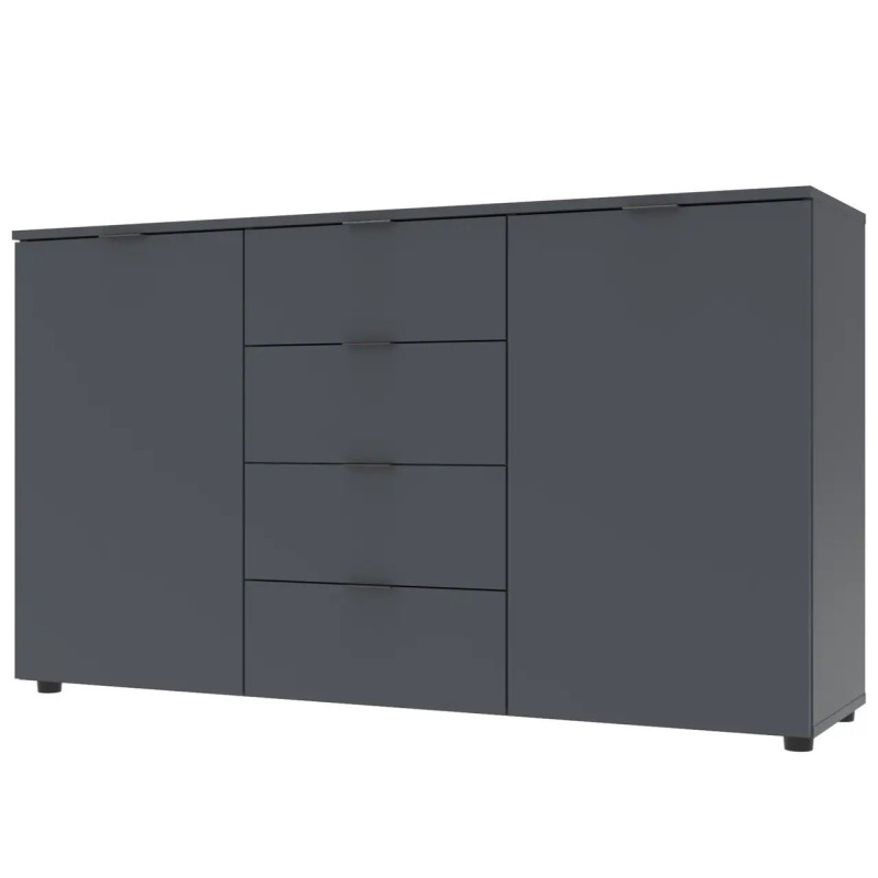 Комод Doros Рон 5 Графіт 2 фасади 4 шухляди 140х38х81 (44900235)