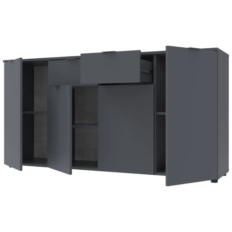 Комод Doros Рон 7 Графіт 4 фасади 2 шухляди 160х38х81 (44900236)