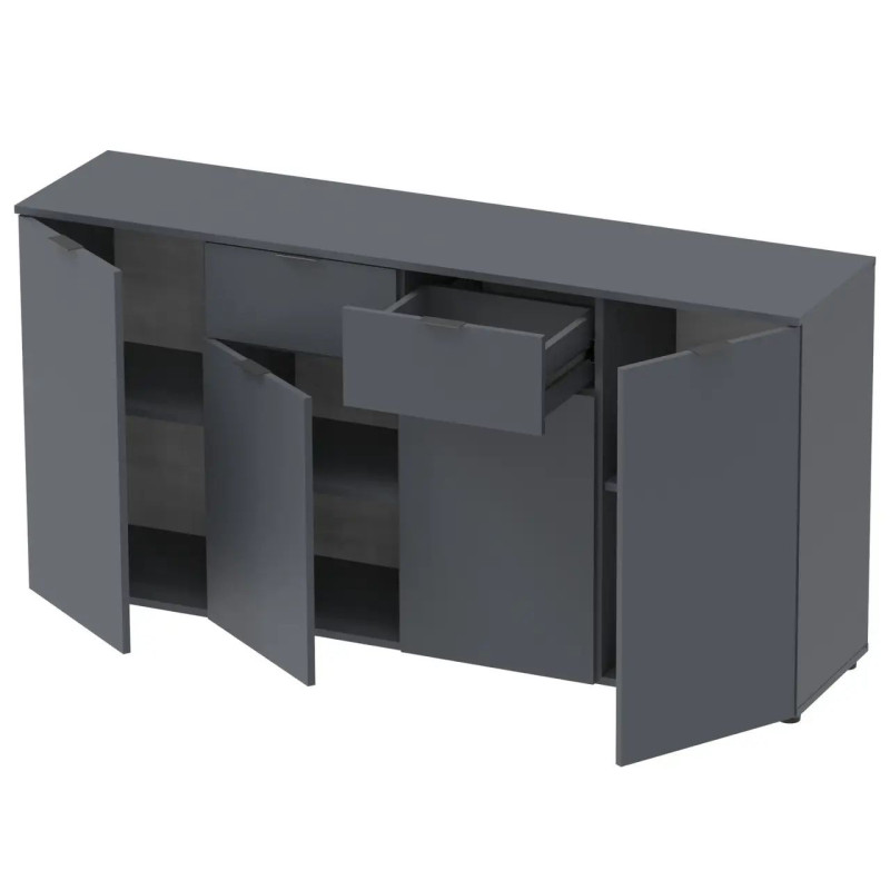 Комод Doros Рон 7 Графіт 4 фасади 2 шухляди 160х38х81 (44900236)