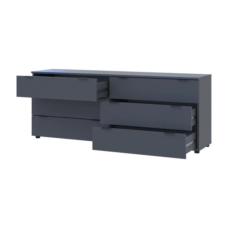 Комод Doros Рон 9 Графіт 6 Шухлядок 160х38х62 (41516176)