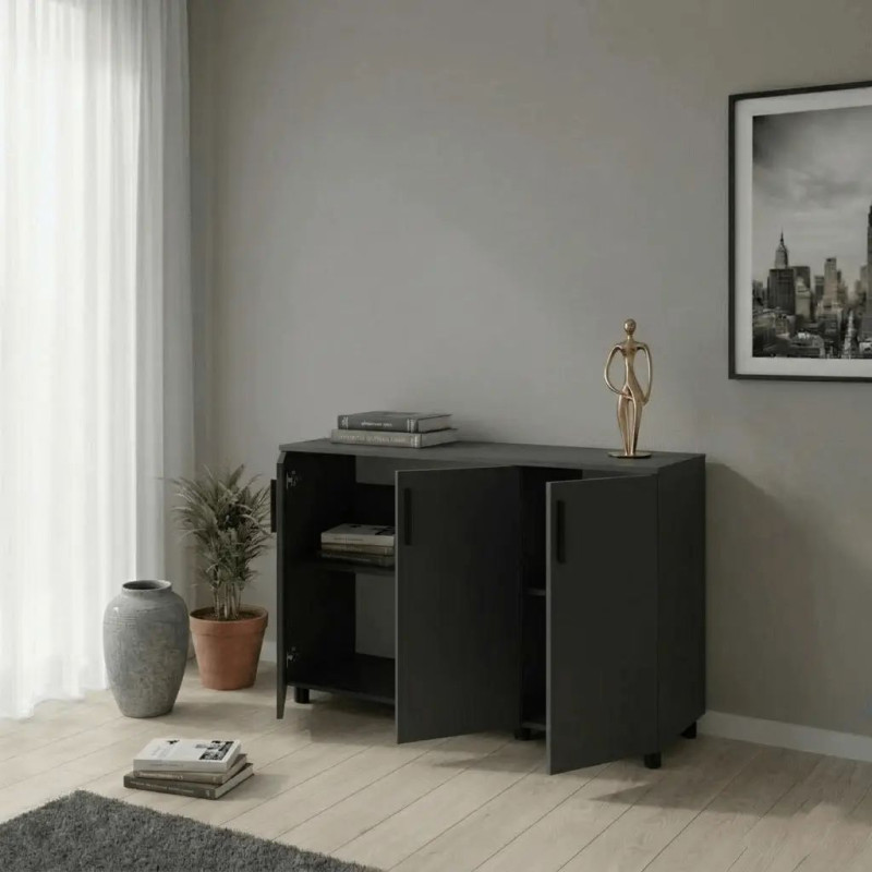Комод Doros Торн Антрацит 3 ДСП 135х51.6х80 (41510173)