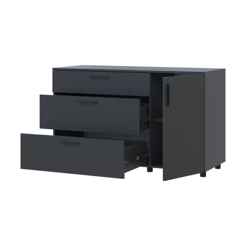 Комод Doros Торн Антрацит 3Ш/1Д 135х51.6х80 (41510185)