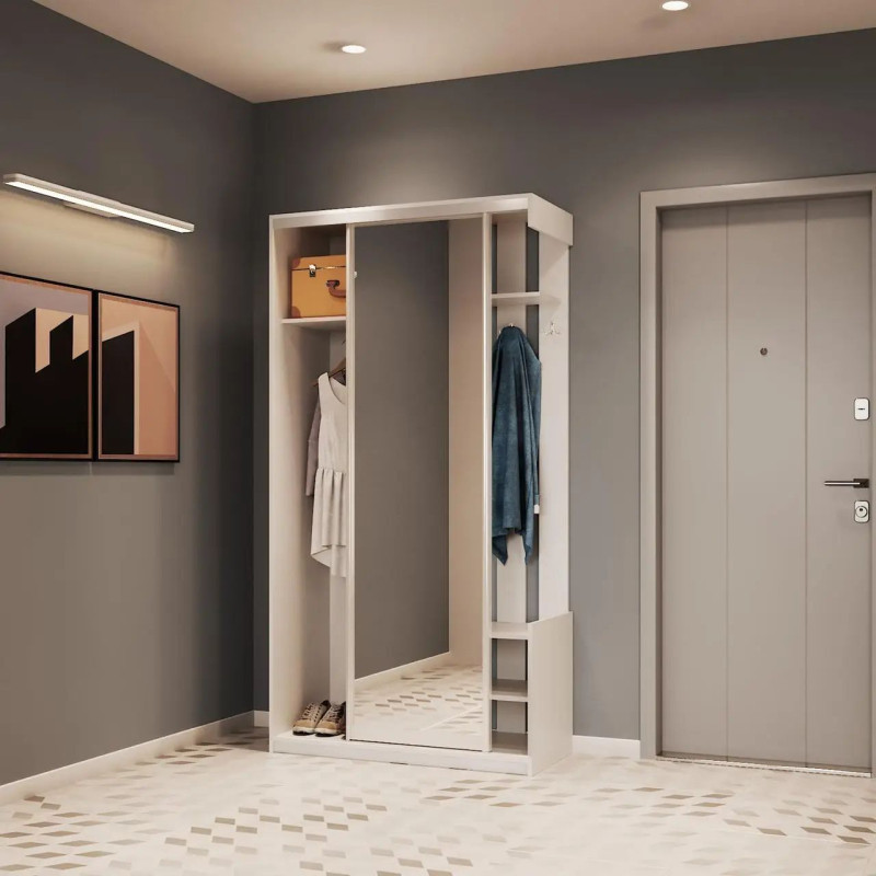Передпокій Doros City One Door Білий 1 Дзеркало 110х45х210 (44900058)