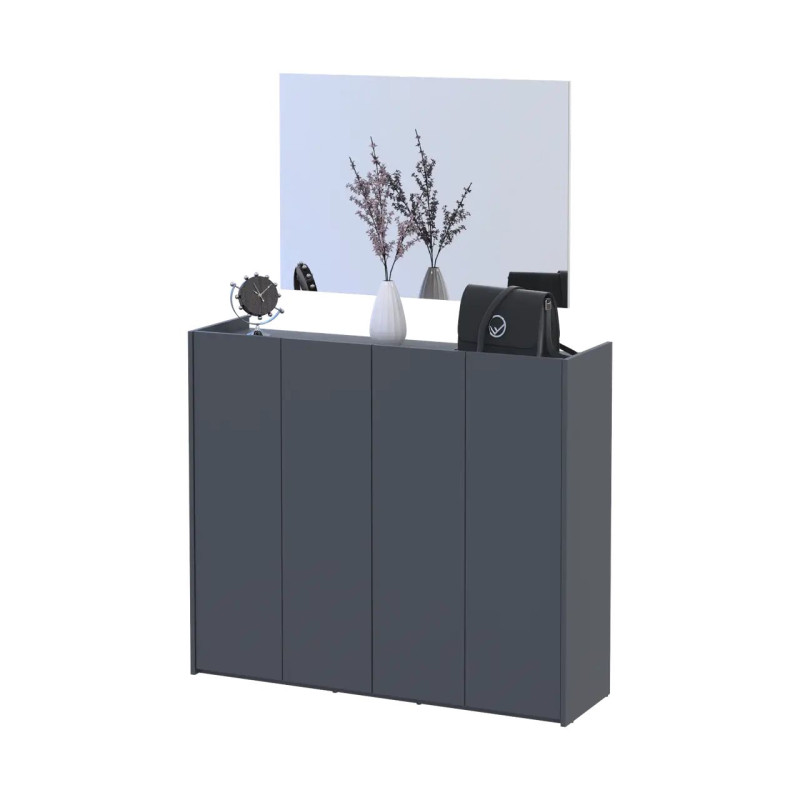 Передпокій Doros Кассель з дзеркалом Графіт 4 ДСП 128х40х110 (42005498)