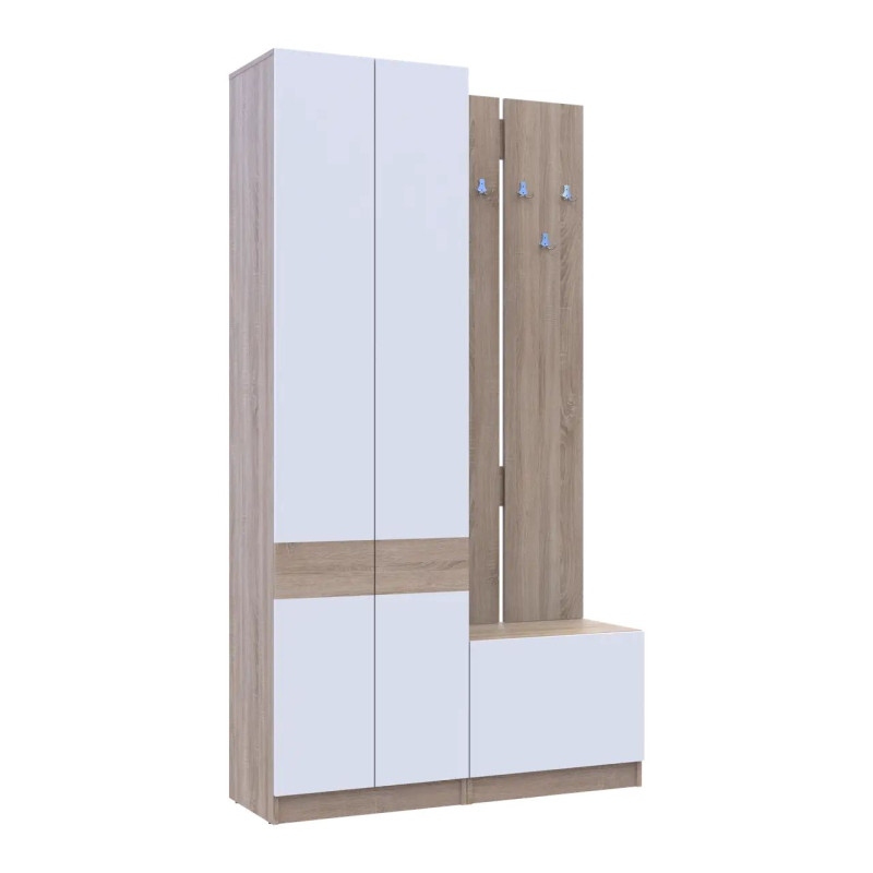 Передпокій Doros Сола 1+3 Doros Дуб Сонома/Білий ДСП 120х40х215 (42005149)