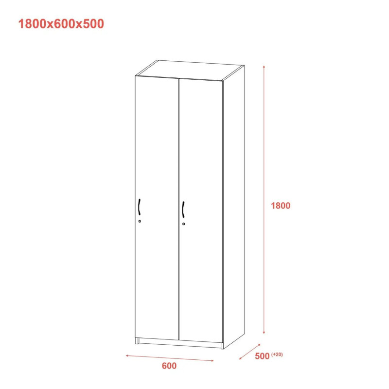 Роздягальня Doros 2-х секційна Графіт 2 ДСП 60х52х180 (40512886)
