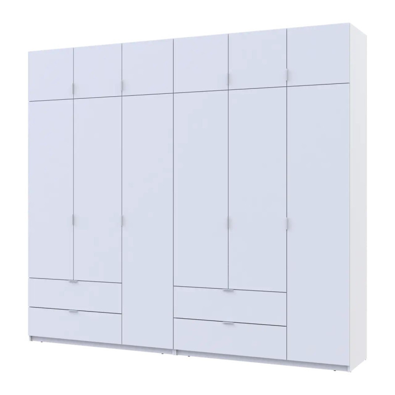 Розпашна Шафа для одягу Doros Лукас Білий 3+3 ДСП 270х50х240 (42005114)