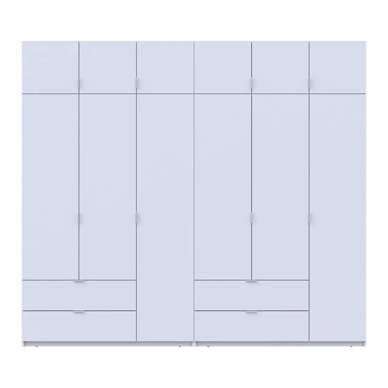 Розпашна Шафа для одягу Doros Лукас Білий 3+3 ДСП 270х50х240 (42005114)