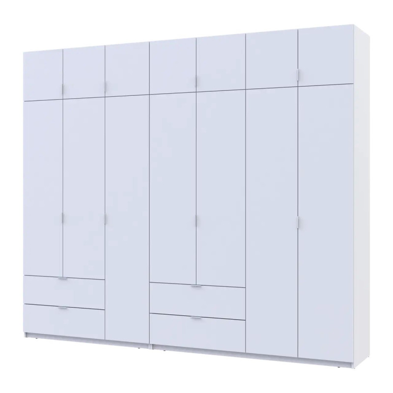 Розпашна Шафа для одягу Doros Лукас Білий 3+4 ДСП 280х50х240 (42005118)