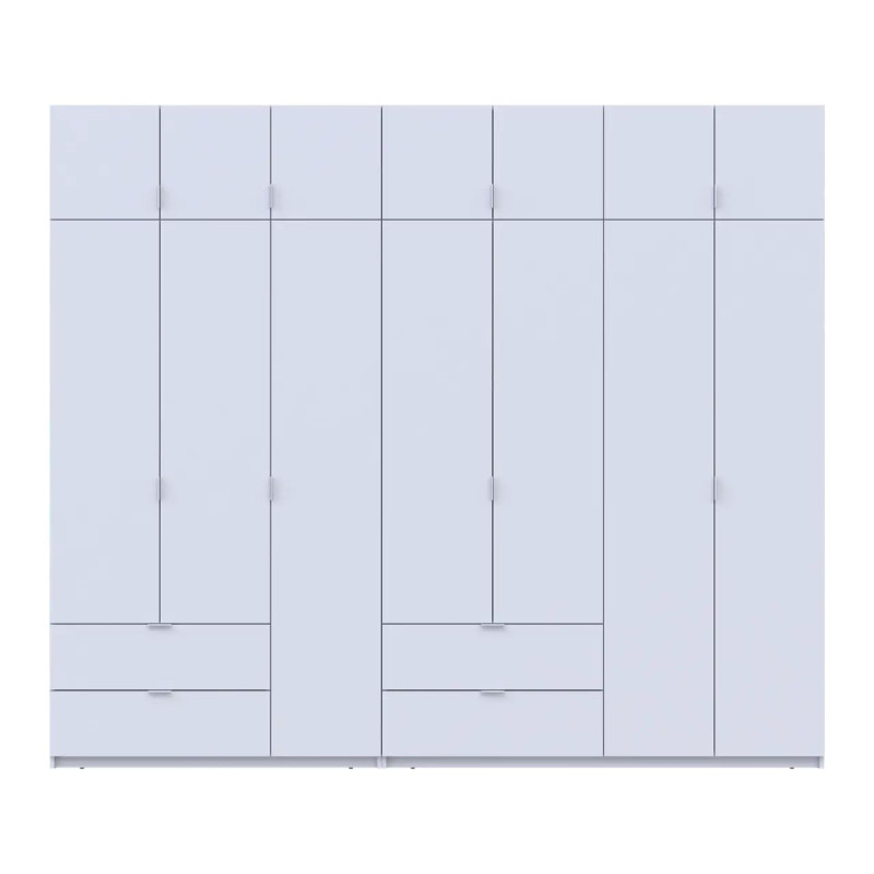 Розпашна Шафа для одягу Doros Лукас Білий 3+4 ДСП 280х50х240 (42005118)