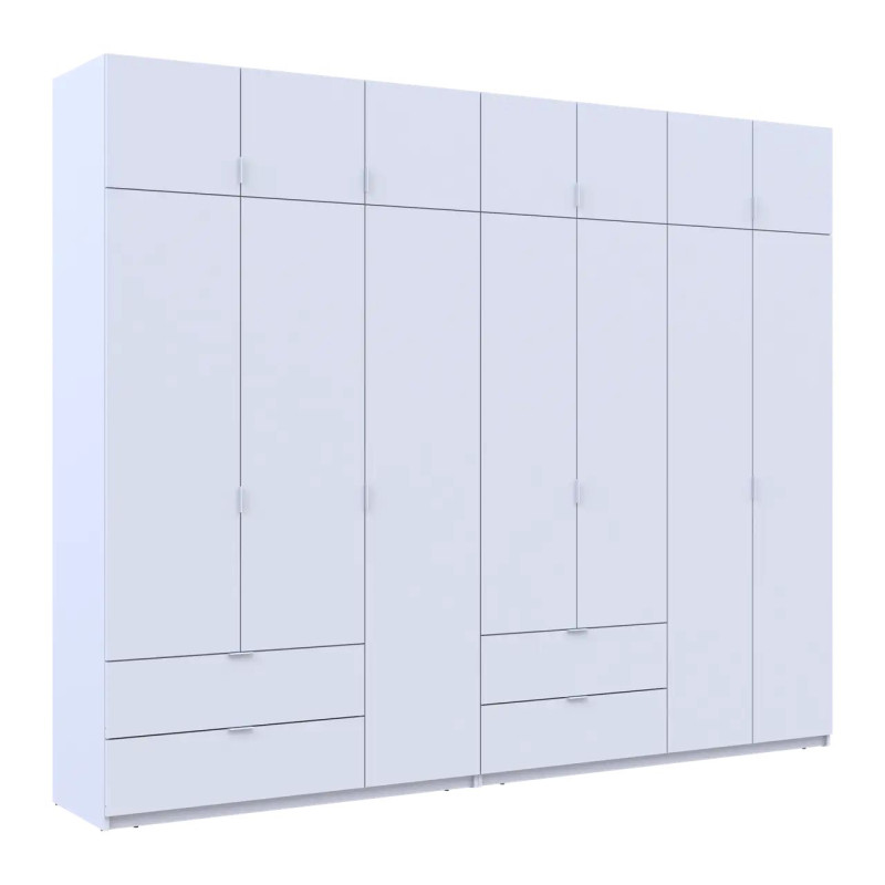 Розпашна Шафа для одягу Doros Лукас Білий 3+4 ДСП 295х50х240 (42005122)