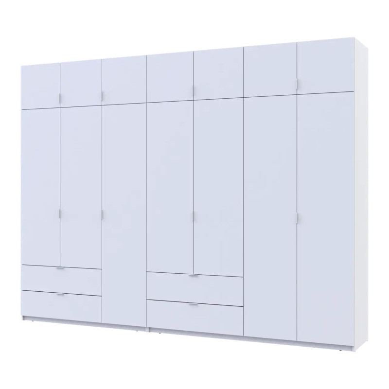 Розпашна Шафа для одягу Doros Лукас Білий 3+4 ДСП 315х50х240 (42005134)
