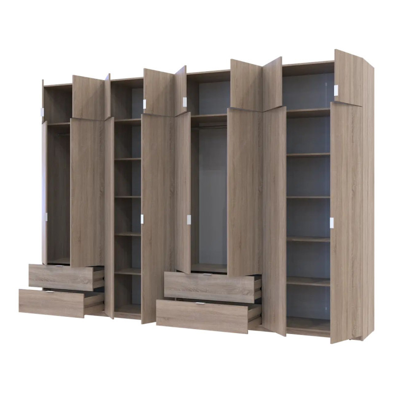 Розпашна Шафа для одягу Doros Лукас Дуб сонома 4+4 ДСП 340х50х240 (42005139)