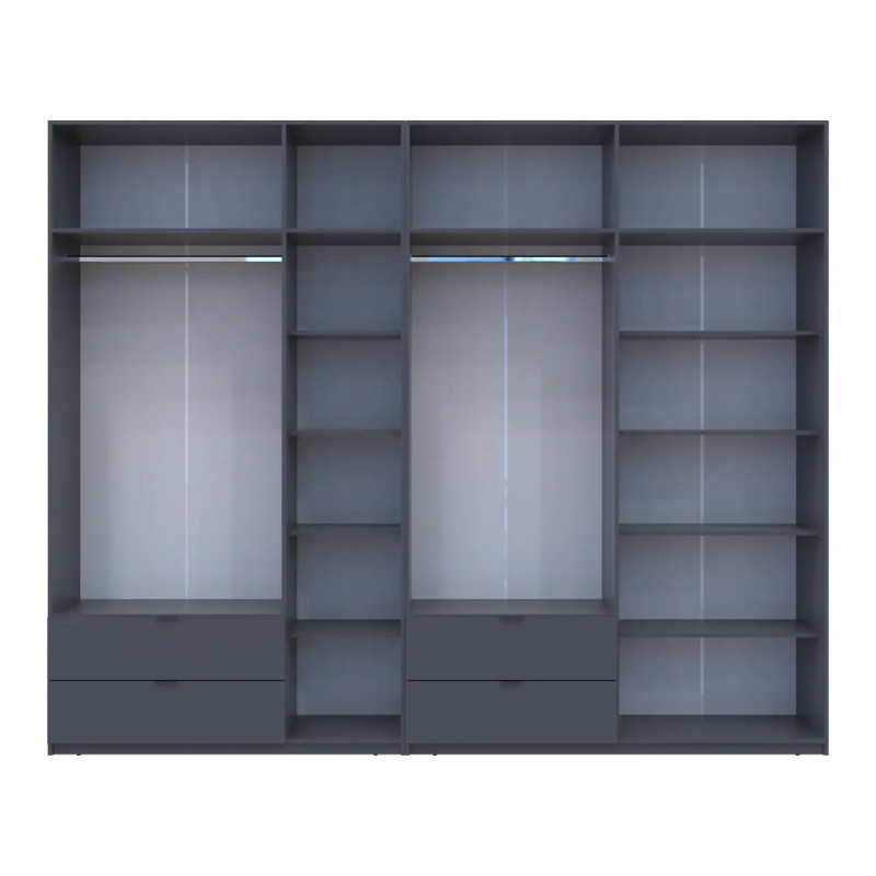 Розпашна Шафа для одягу Doros Лукас Графіт 3+4 ДСП 295х50х240 (42005125)