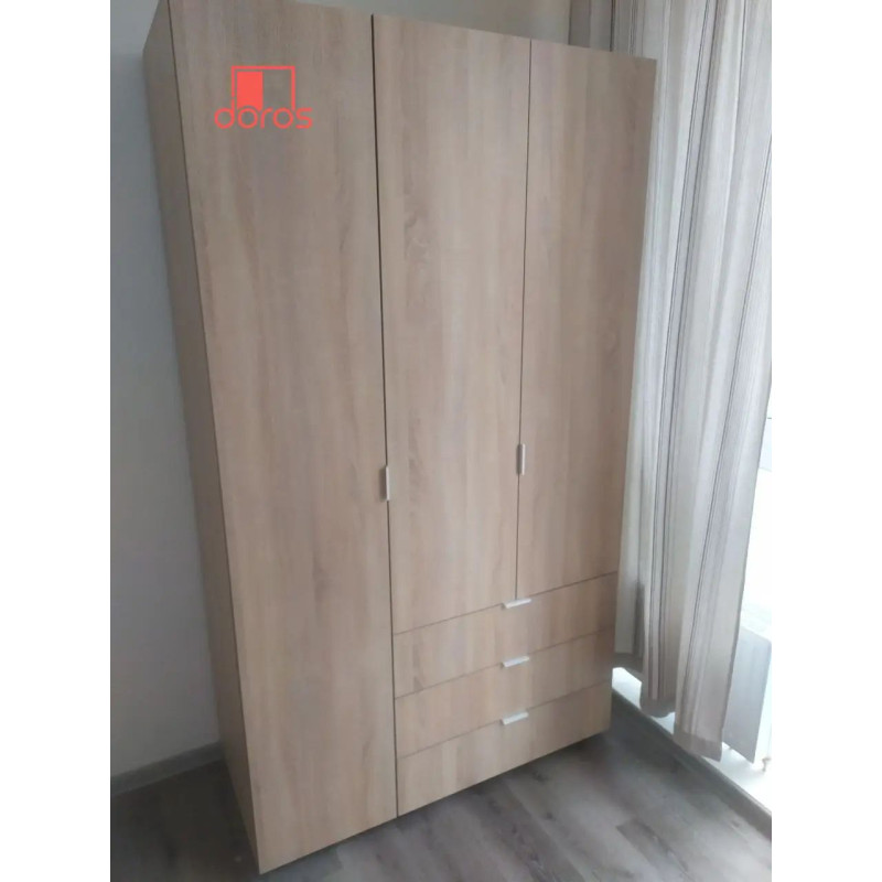 Шафа для одягу Doros Гелар Дуб Cонома 3 ДСП 116,2х49,5х203,4 (80397559)