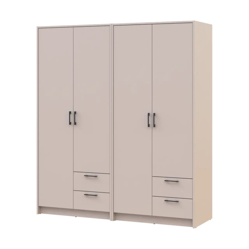 Шафа для одягу Doros Ронді Кашемір 2+2 ДСП 164х52х195 (42005616)