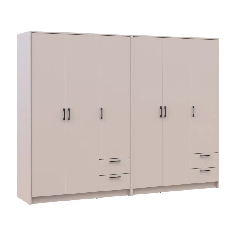 Шафа для одягу Doros Ронді Кашемір 3+3 ДСП 242х52х195 (42005622)