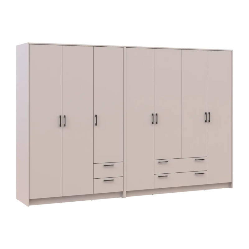 Шафа для одягу Doros Ронді Кашемір 3+4 ДСП 281х52х195 (42005624)
