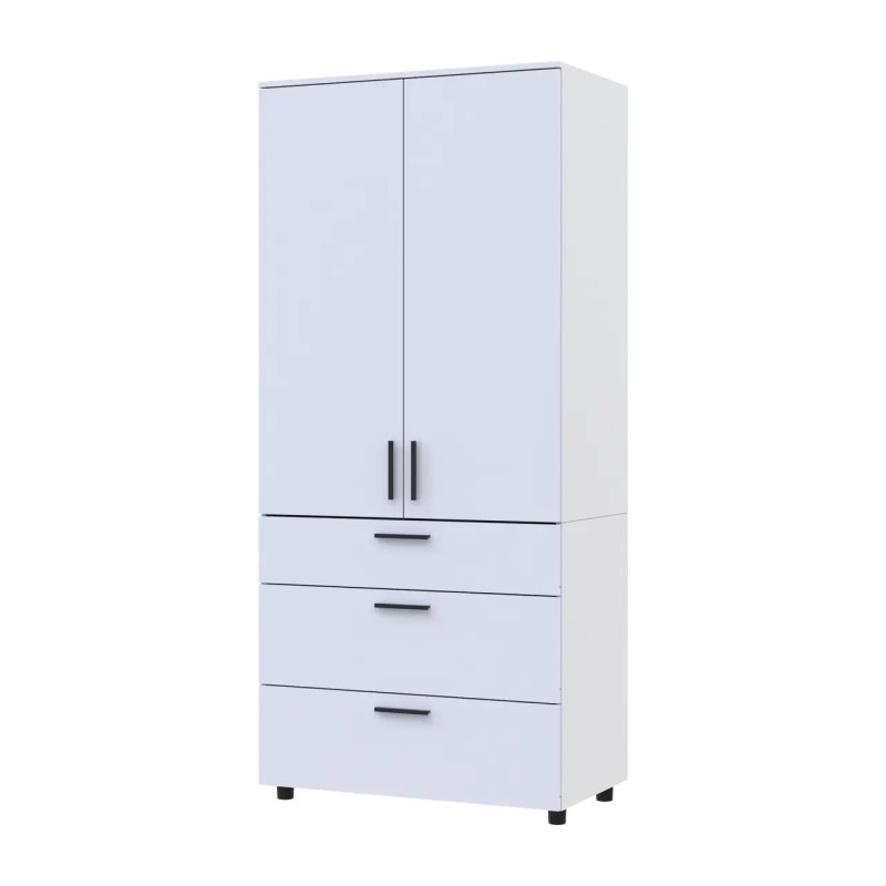 Шафа для одягу Doros Торн Білий 2 ДСП/3Ш (полиці) 90х51.6х200 (44900438)