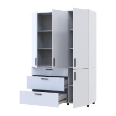 Шафа для одягу Doros Торн Білий 3 ДСП/3Ш (полиці) 135х51.6х200 (44900486)