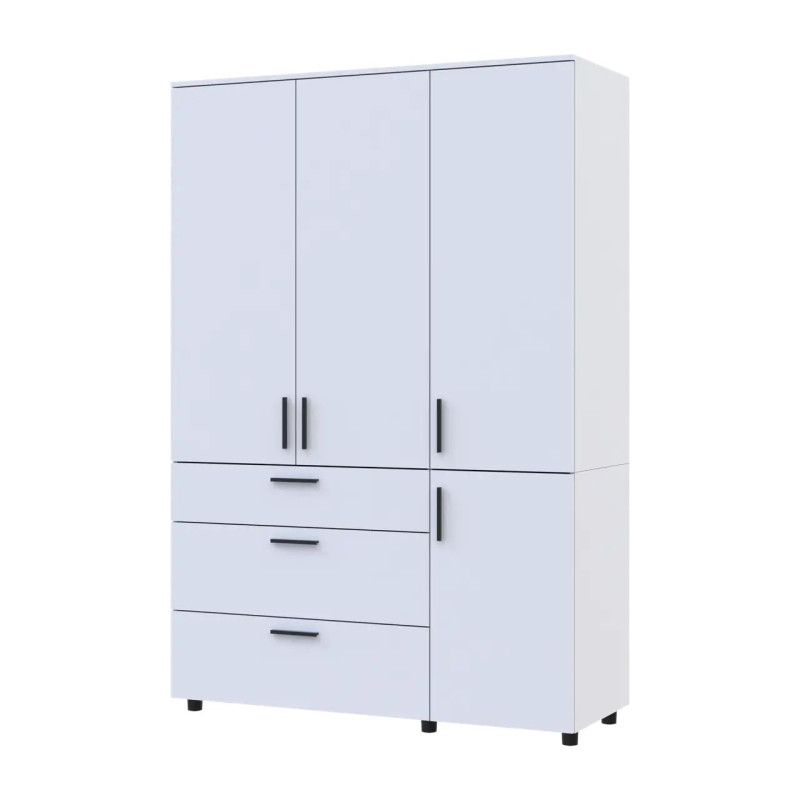 Шафа для одягу Doros Торн Білий 3 ДСП/3Ш (полиці) 135х51.6х200 (44900486)