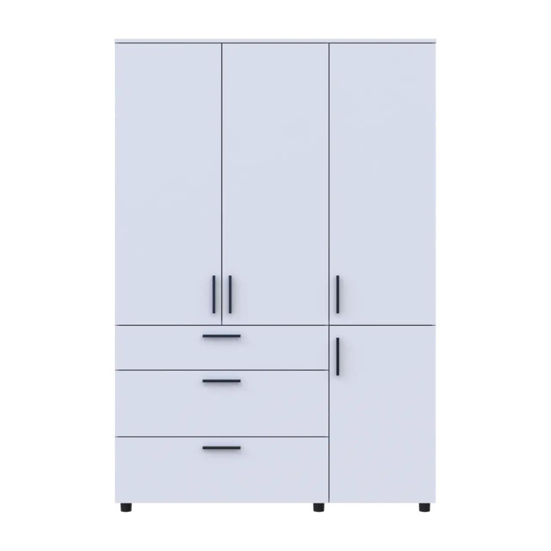 Шафа для одягу Doros Торн Білий 3 ДСП/3Ш (полиці) 135х51.6х200 (44900486)
