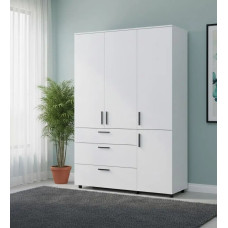 Шафа для одягу Doros Торн Білий 3 ДСП/3Ш (штанга) 135х51.6х200 (44900485)