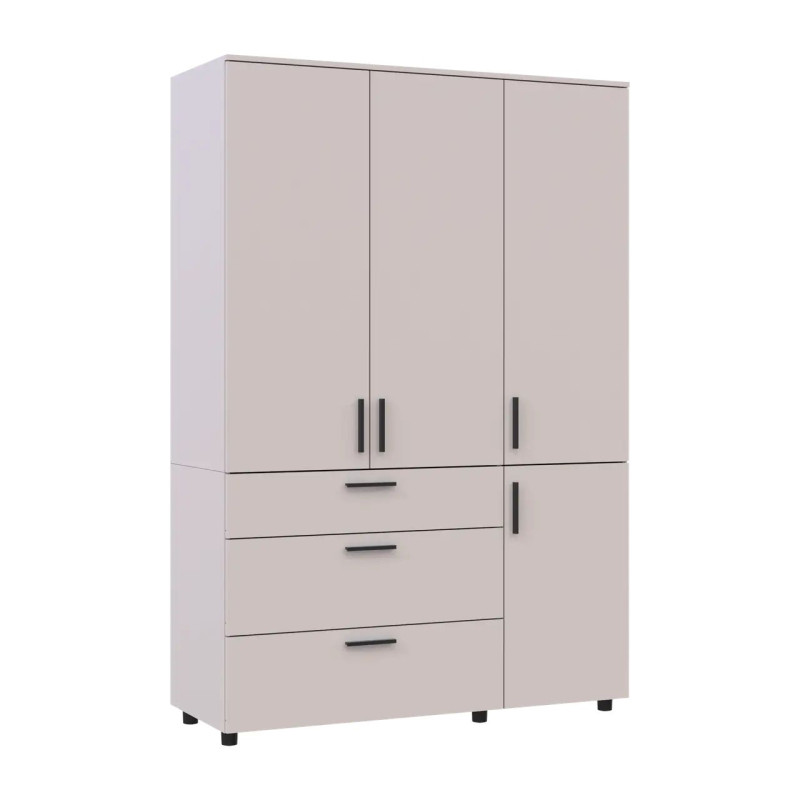 Шафа для одягу Doros Торн Кашемір 3 ДСП/3Ш (полиці) 135х51.6х200 (44900498)