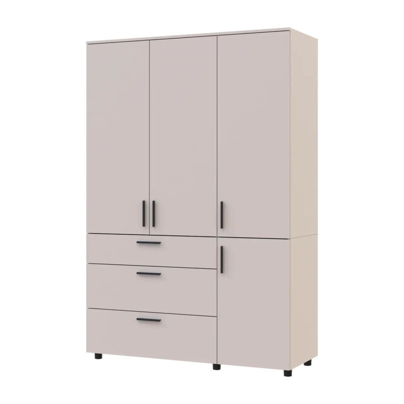 Шафа для одягу Doros Торн Кашемір 3 ДСП/3Ш (штанга) 135х51.6х200 (44900497)