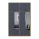 Шафа для одягу з дзеркалом та високою антресолею Doros Ронді Дуб Артізан/Графіт 2+2 ДСП 164х52х260 (42005713)