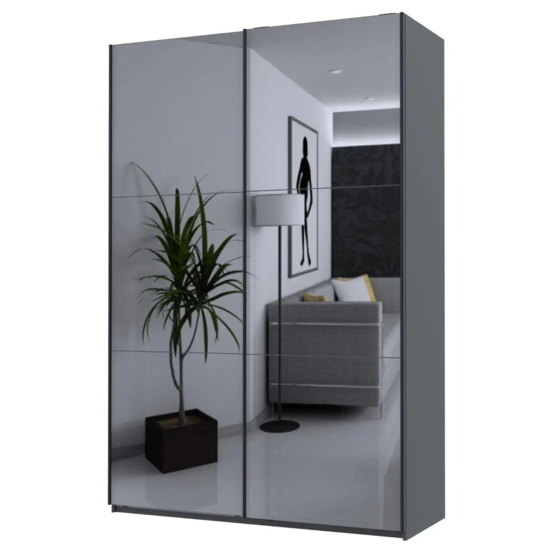 Шафа купе Doros G-Caiser Антрацит 2 Дзеркала / 3 частини 160х60х240 (42005409)