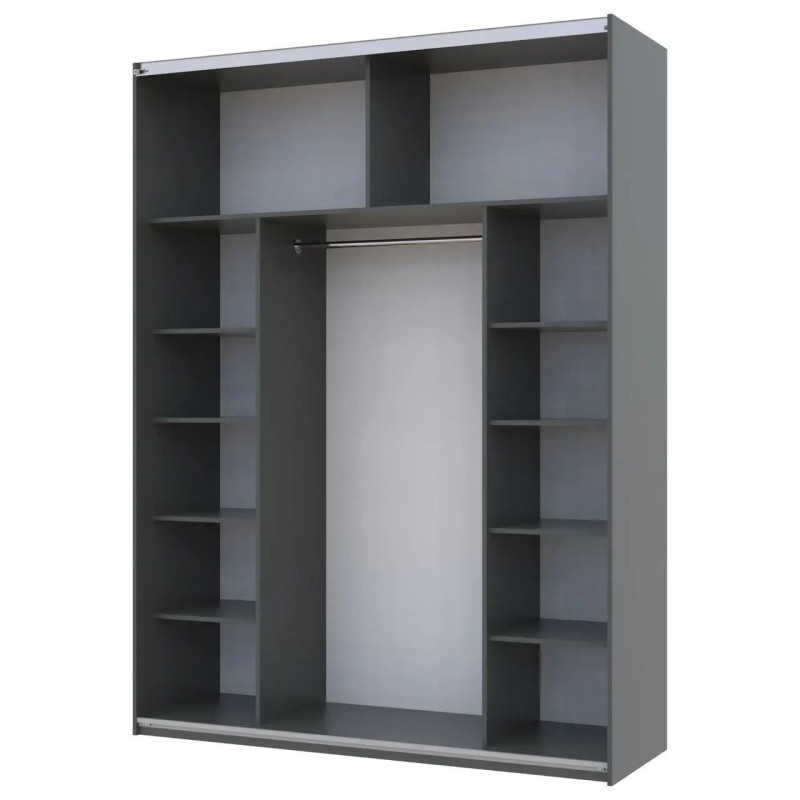 Шафа купе Doros G-Caiser Антрацит 2 Дзеркала / 3 частини 180х60х240 (42005860)