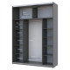 Шафа купе Doros G-Caiser Антрацит 2 Дзеркала / 3 частини 180х60х240 (42005860)