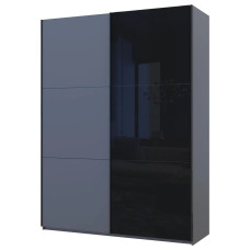 Шафа купе Doros G-Caiser Антрацит/Чорний 1 ДСП / 1 скло / 3 частини 180х60х240 (42005870)