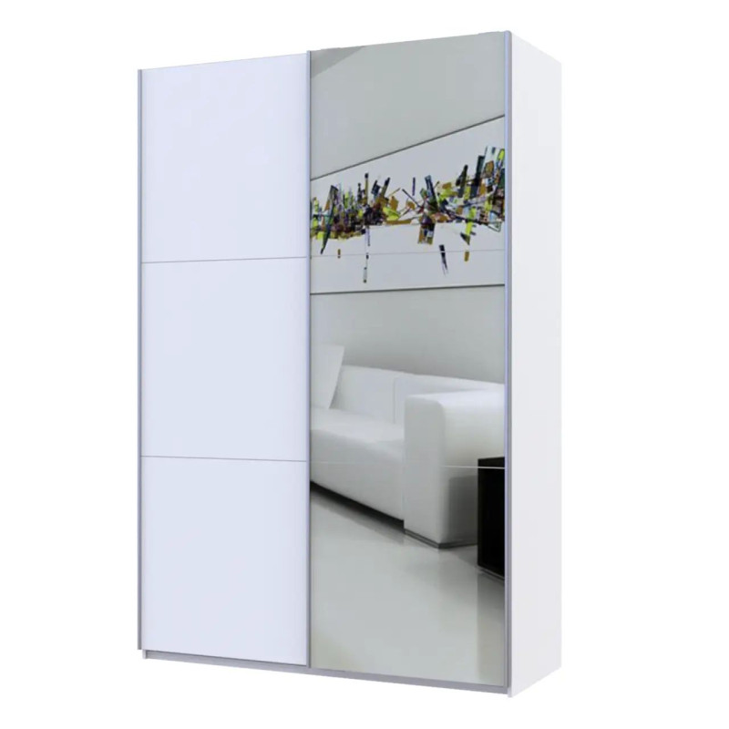 Шафа купе Doros G-Caiser Білий 1 ДСП / 1 Дзеркало / 3 частини 160х60х240 (42002103)