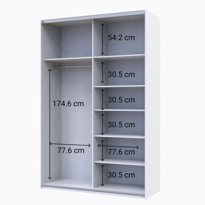Шафа купе Doros G-Caiser Білий Дуб Евок 2 ДСП 160х60х240 (42005073)