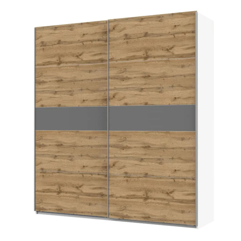 Шафа купе Doros G-Caiser Білий/Дуб Евок вставка Графіт 2 ДСП/5 частин 220х60х240 (44900390)