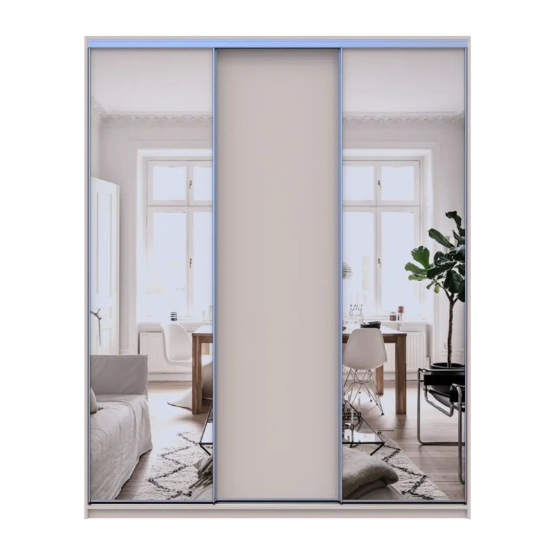Шафа купе Doros Сіті Лайт Кашемір 1 ДСП / 2 дзеркала 180х60х225 (80736368)