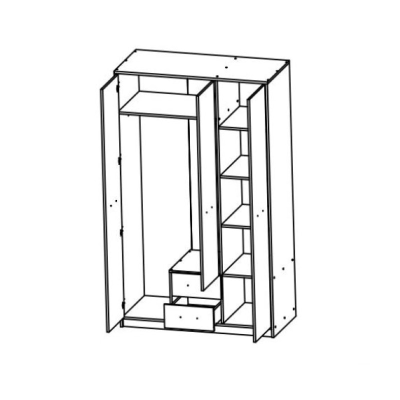 Шафа НЕПО SZF3D2S (N) Дуб Сонома/Німфея Альба + полиці
